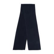 Navy Finstrikket Cashmere Skjerf