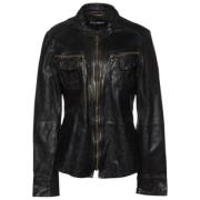 Pre-owned Leather outerwear