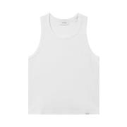 Hvit Ribbet Tank Top