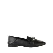 Skinn Loafers med Metall Logo Detalj