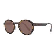 Bronse Oval Polarized Solbriller Blå Linser