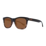 Brun Polarized Trapezium Solbriller med Utbyttbare Linser