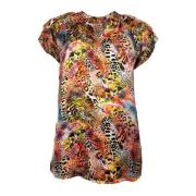 Fargerik V-hals Bluse Stine.Hs24 Multi Colour