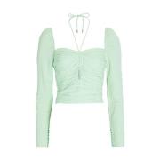 Spearmint Stretch Crêpe Kuttet Topp