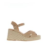 Beige Kryss Stoff Kile Espadrille