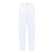 Hvit Denim Wide Leg Jeans