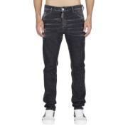 Svart Skater Jeans med Distressed Look