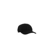 Svart Twill Bomull Baseball Cap med Tonal FF Logo Broderi