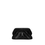 Laminert Svart Clutch Bag Vegansk Stoff