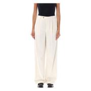 Ecru Wide-Leg Bukser Melissa Pant