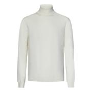 Hvit Cashmere Turtleneck Genser