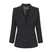 Sort Blazer med Spisse Revers