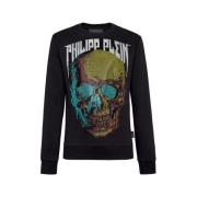 LS Skull Sart Sweatshirt med Signaturdesign