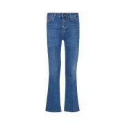 Høy Midje Crop Flare Jeans