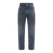 Blå Slim-Fit Bomull Jeans Ss23