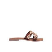 Glitrende tåsplit sandal