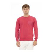 Rød Bomulls Crewneck Genser