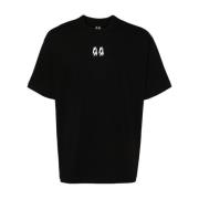 Svart Logo Print Crew Neck T-skjorte