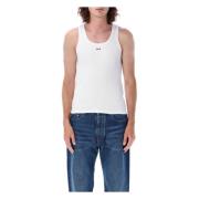 Hvit Ribbet Tank Top