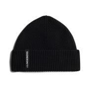 Svart Merino Beanie Lue