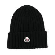 Svart Logo-Patch Beanie Lue