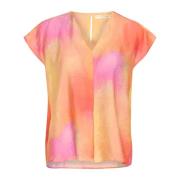 Abstrakt Print Top Bluse Sky Lights