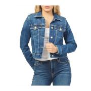 Denim Kort Jakke Trucker Stil