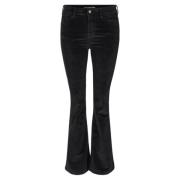 Svart Velvet Bootcut Jeans