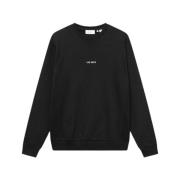 Teksturert Half-Zip Sweatshirt Svart