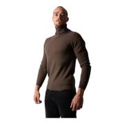 Cashmere Rullekragegenser Brun Melange