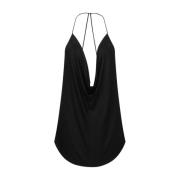 Svart Tank Top Cowl Krage