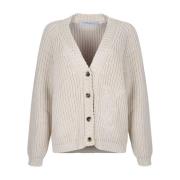 Pergament Cardigan Sweater med Dobbel Stjerne