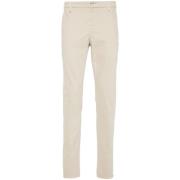 Beige Slim-fit Twill Bukser