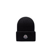 Svart Ull Beanie Hodeplagg