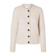 Beige strikket cardigan - Klassisk stil