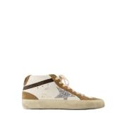 Hvite Skinn Mid Star Sneakers