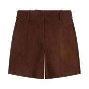 Mørkebrune Semskede Shorts