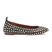 Sorte studded ballerina flate sko