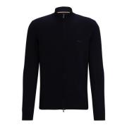 Mørkeblå Zip-Neck Cardigan