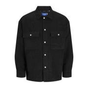 Svart Cord Overshirt Langarmet Skjorte