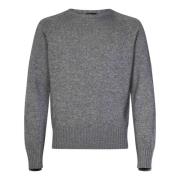 Grå Ull Kasjmirgenser Raglan Stil