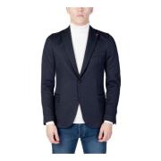 Blå Lapel Krage Blazer