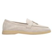 Kvinner Krem Beige Tassel Loafers laget av Velour Er00114716