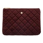 Velvet Quilted Liten Pung Maroon