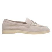 Kvinner Lyse Beige Tassel Loafers laget av Velour Er00113562