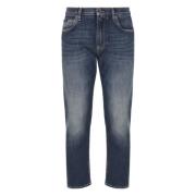 Italienske Denim Jeans Rett Passform