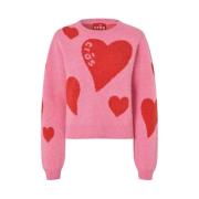 Rosa Hearts Pullover Genser