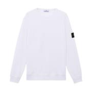 Ribbet Crewneck Børstet Bomull Fleece Genser