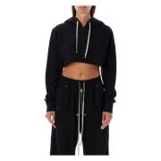 Sort Cropped Hoodie Strikkevarer Aw24