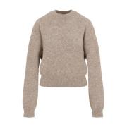 Beige Alpaca Wool Pullover Sweater